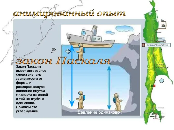 P закон Паскаля анимированный опыт Закон Паскаля имеет интересное следствие: вне