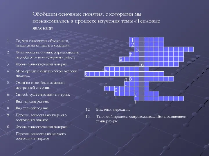 Обобщим основные понятия, с которыми мы познакомились в процессе изучения темы