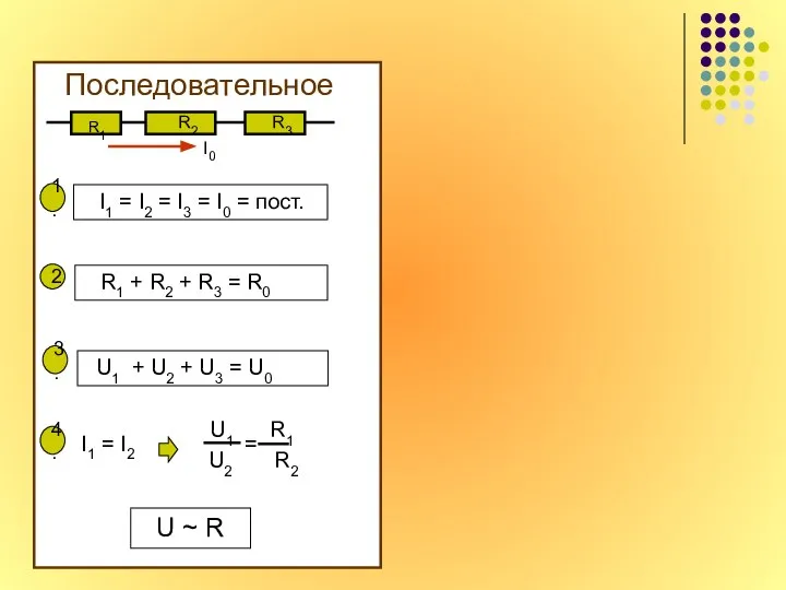 I0 Последовательное I1 = I2 = I3 = I0 = пост.