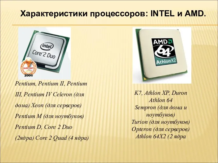 K7, Athlon XP, Duron Athlon 64 Sempron (для дома u ноутбуков)