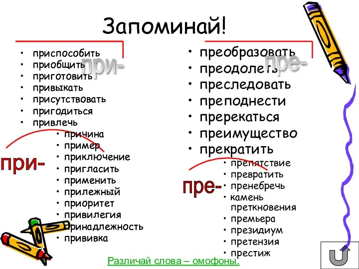 преобразовать преодолеть преследовать преподнести пререкаться преимущество прекратить препятствие превратить пренебречь камень