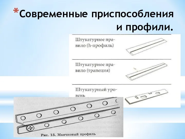 Современные приспособления и профили.