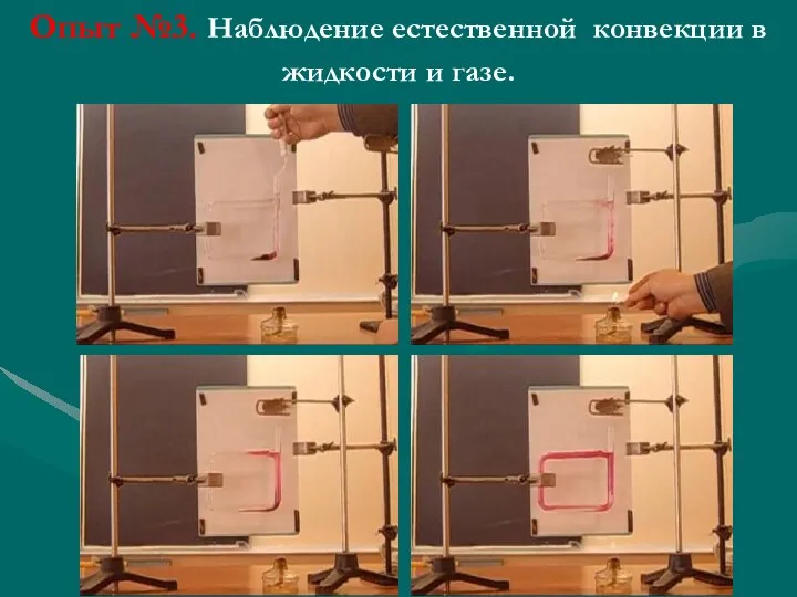 Опыт №3. Наблюдение естественной конвекции в жидкости и газе.