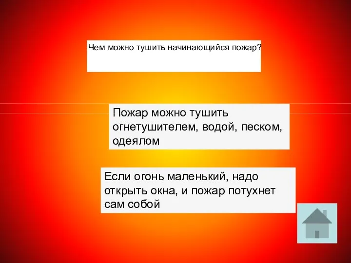 Чем можно тушить начинающийся пожар?