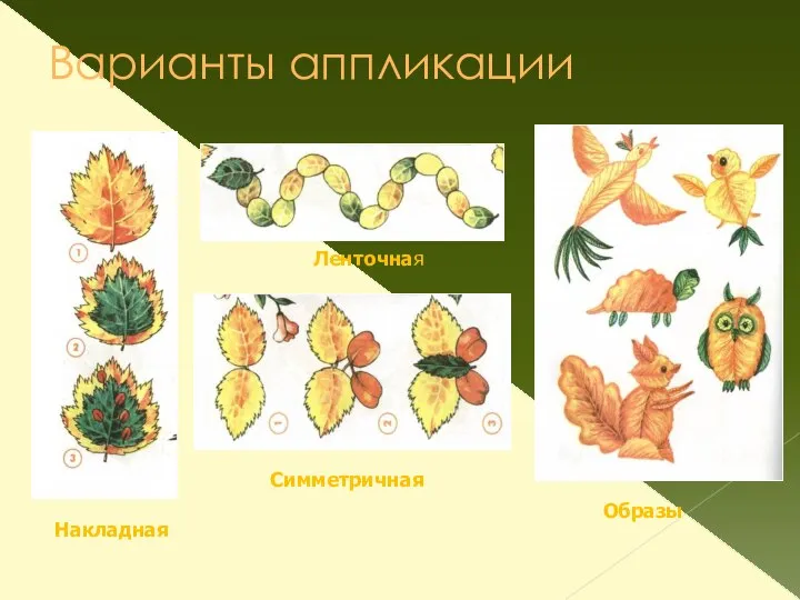 Накладная Ленточная Симметричная Образы Варианты аппликации