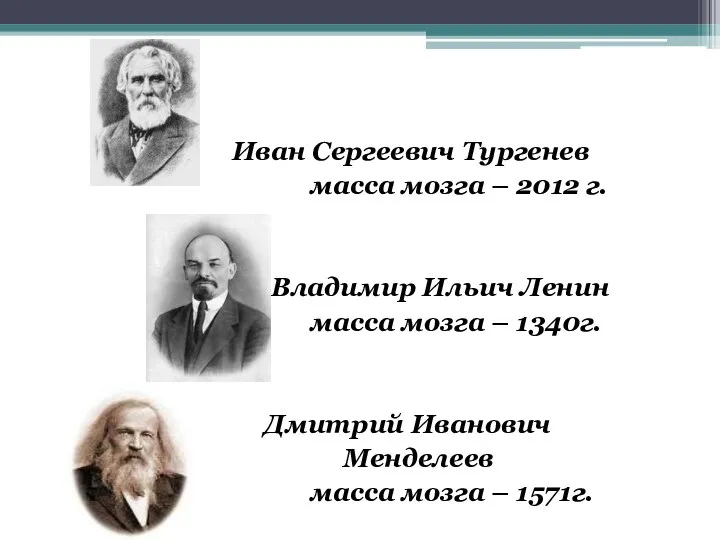 Иван Сергеевич Тургенев масса мозга – 2012 г. Владимир Ильич Ленин