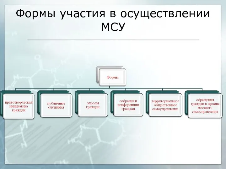 Формы участия в осуществлении МСУ