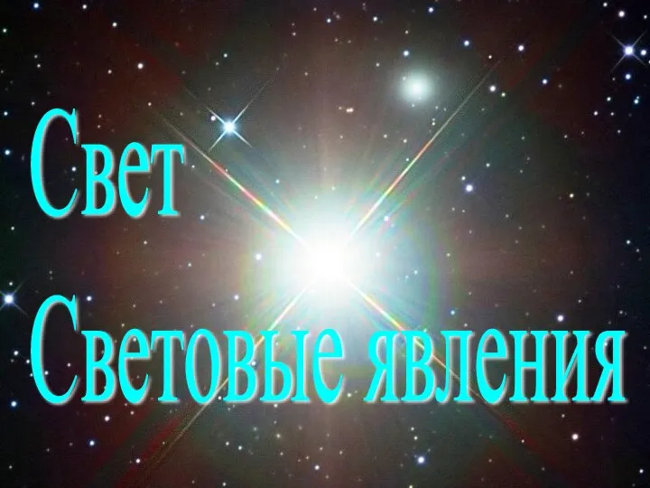 Свет Световые явления