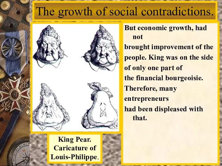 But economic growth, had not brought improvement of the people. King