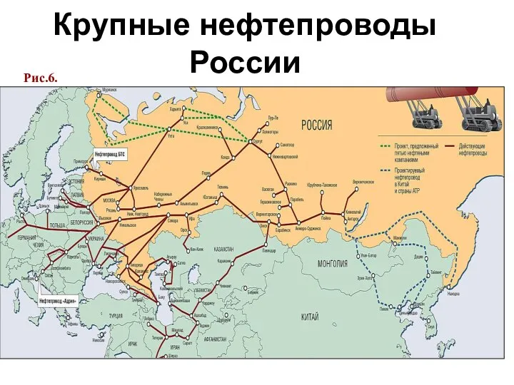 Крупные нефтепроводы России Рис.6.