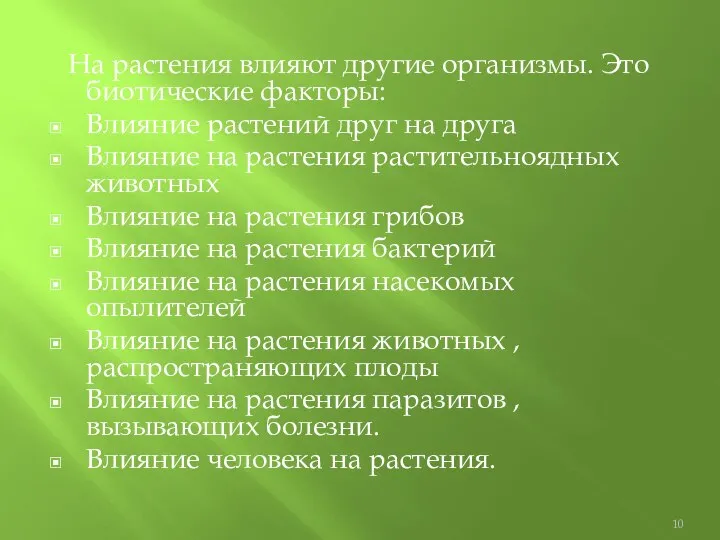 На растения влияют другие организмы. Это биотические факторы: Влияние растений друг