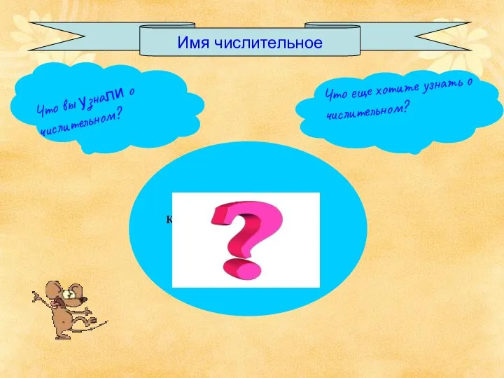 Имя числительное Что вы узнали о числительном? Что еще хотите узнать