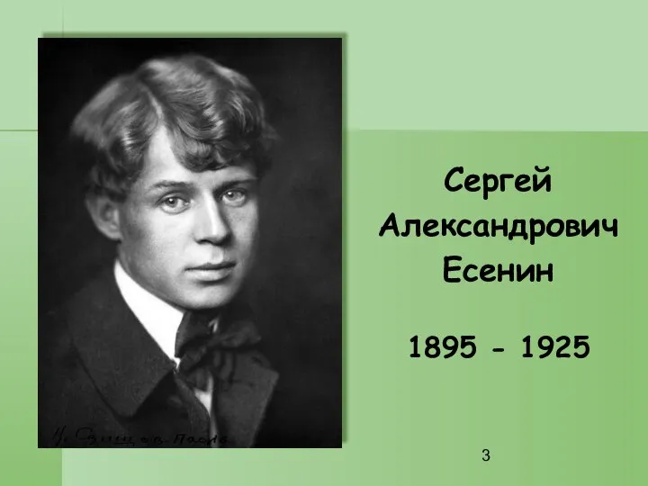 Сергей Александрович Есенин 1895 - 1925