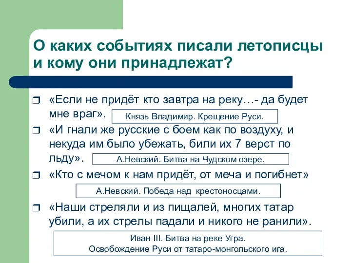 О каких событиях писали летописцы и кому они принадлежат? «Если не