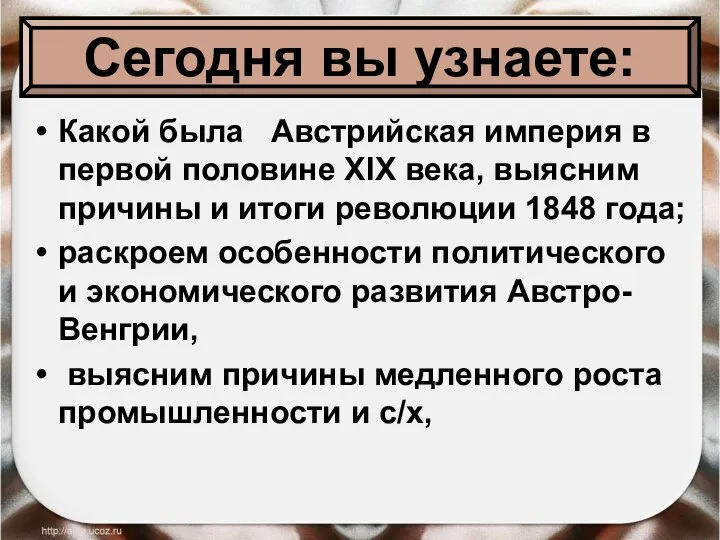 Какой была Австрийская империя в первой половине XIX века, выясним причины