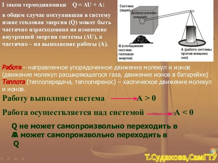 I закон термодинамики Q = ΔU + А: в общем случае