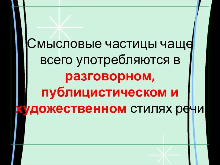 Смысловые частицы чаще всего употребляются в разговорном, публицистическом и художественном стилях речи.