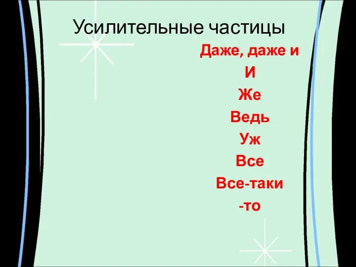 Усилительные частицы Даже, даже и И Же Ведь Уж Все Все-таки -то