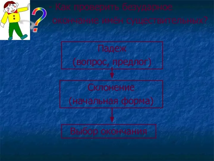 - Как проверить безударное окончание имён существительных? ?