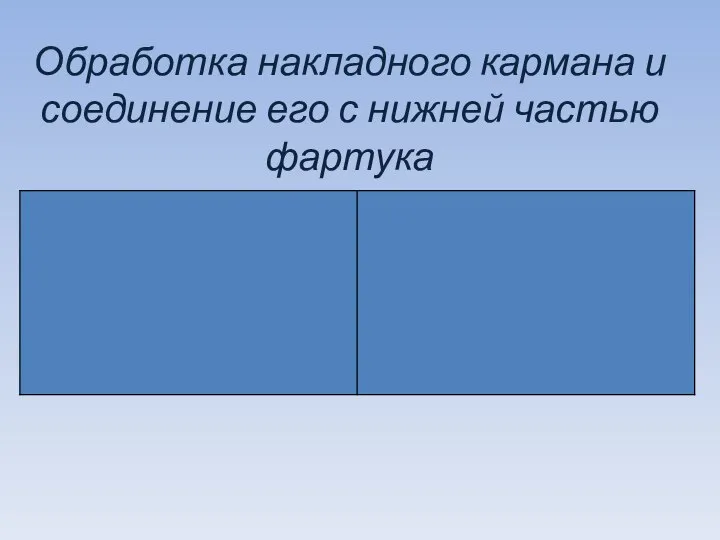 Обработка накладного кармана и соединение его с нижней частью фартука Я ЗНАЮ… Я ХОЧУ УЗНАТЬ…