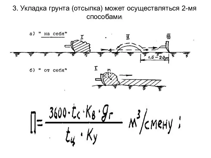 3. Укладка грунта (отсыпка) может осуществляться 2-мя способами: