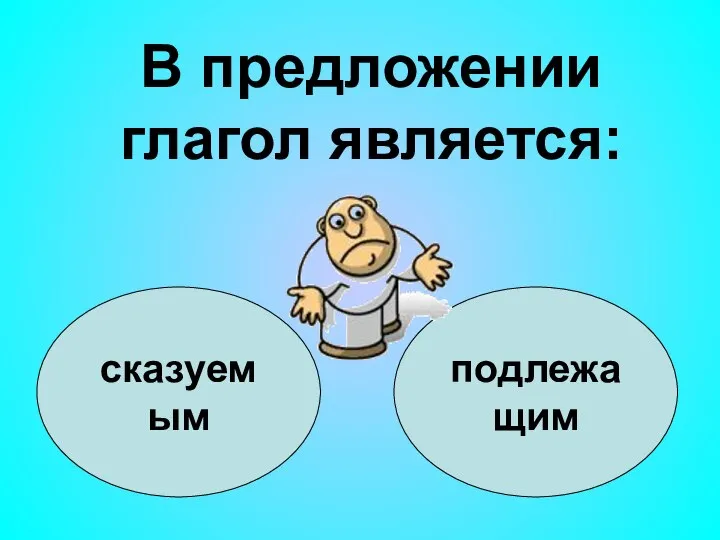 сказуемым подлежащим В предложении глагол является: