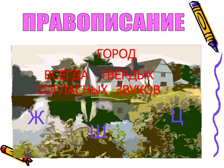 ПРАВОПИСАНИЕ ГОРОД ВСЕГДА ТВЁРДЫХ СОГЛАСНЫХ ЗВУКОВ Ж Ш Ц