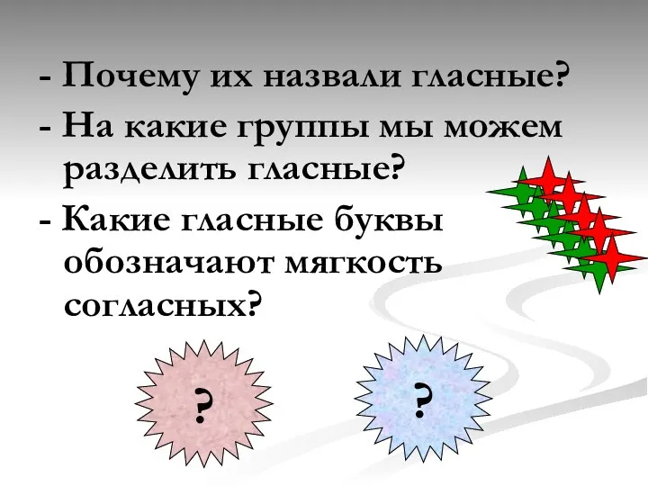 - Почему их назвали гласные? - На какие группы мы можем