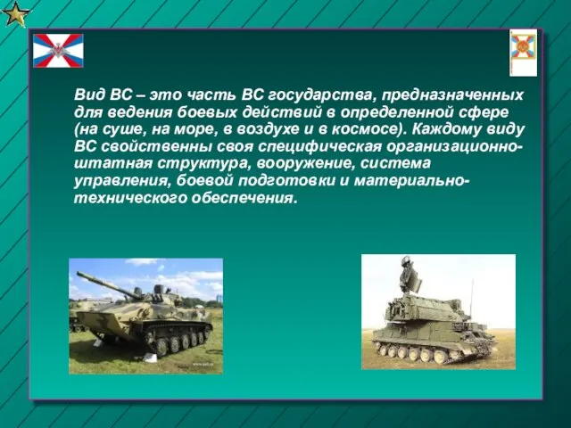 Вид ВС – это часть ВС государства, предназначенных для ведения боевых