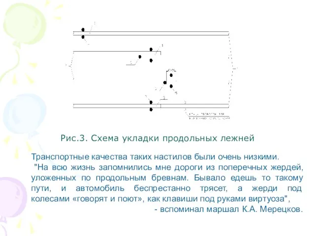 Рис.3. Схема укладки продольных лежней Транспортные качества таких настилов были очень