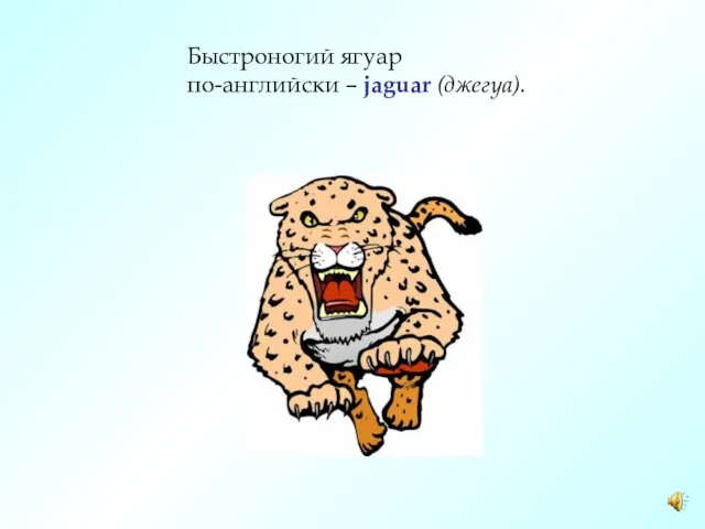 Быстроногий ягуар по-английски – jaguar (джегуа).