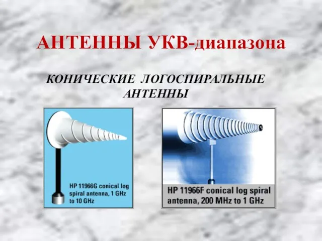 АНТЕННЫ УКВ-диапазона КОНИЧЕСКИЕ ЛОГОСПИРАЛЬНЫЕ АНТЕННЫ