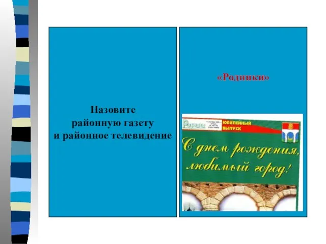 Назовите районную газету и районное телевидение «Родники»