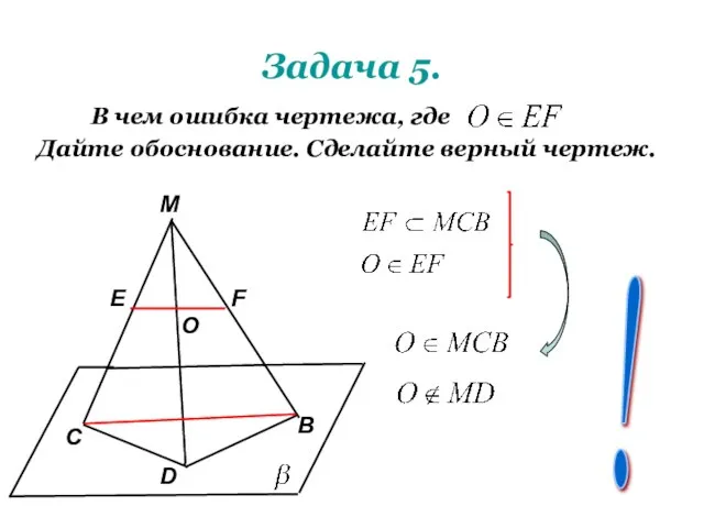 Задача 5. В чем ошибка чертежа, где Дайте обоснование. Сделайте верный