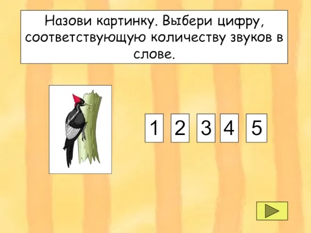 Назови картинку. Выбери цифру, соответствующую количеству звуков в слове. Назови картинку.