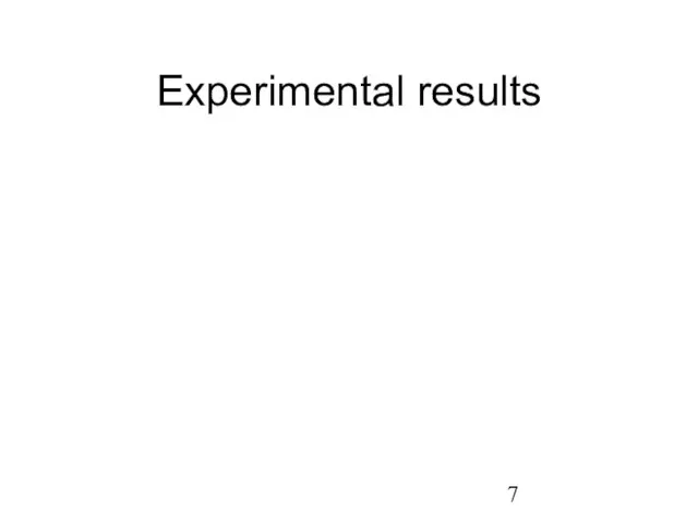 Experimental results