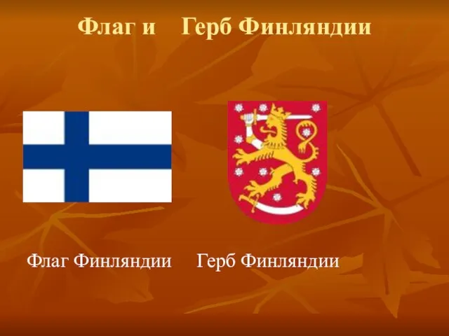 Флаг и Герб Финляндии Флаг Финляндии Герб Финляндии