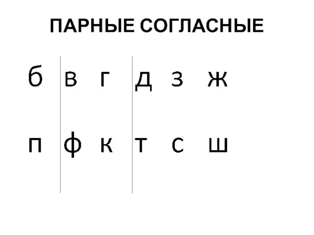 ПАРНЫЕ СОГЛАСНЫЕ