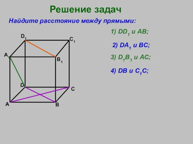 Решение задач А В C D A1 D1 C1 B1 Найдите