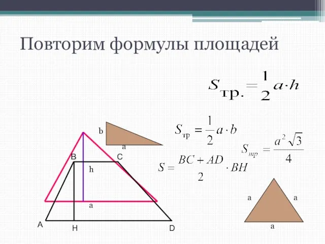 Повторим формулы площадей