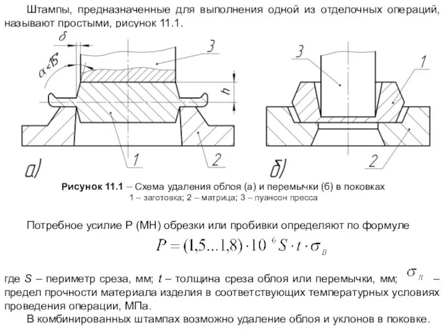 Штампы, предназначенные для выполнения одной из отделочных операций, называют простыми, рисунок