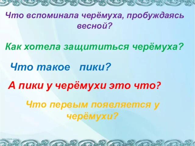 Что вспоминала черёмуха, пробуждаясь весной? Как хотела защититься черёмуха? Что такое