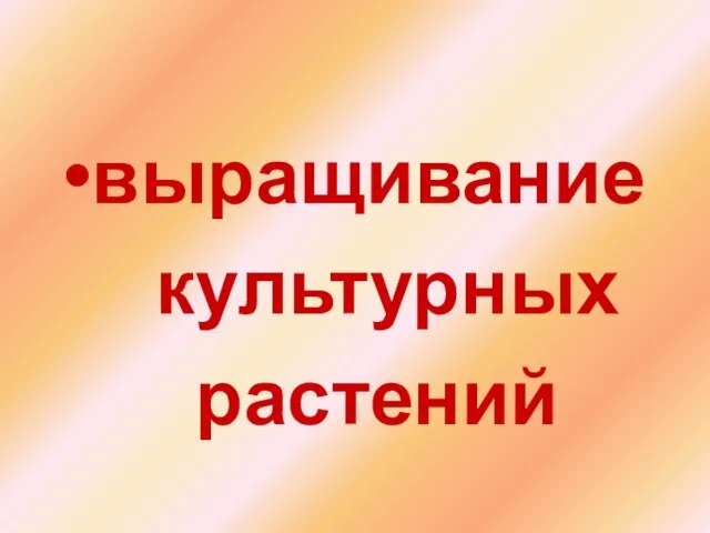 выращивание культурных растений