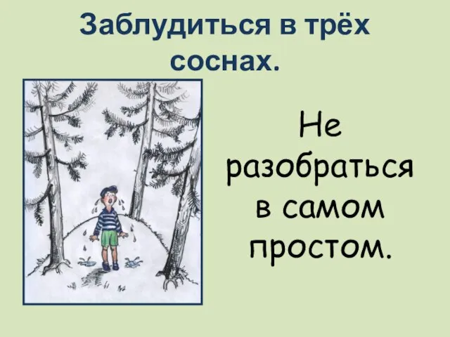 Заблудиться в трёх соснах. Не разобраться в самом простом.