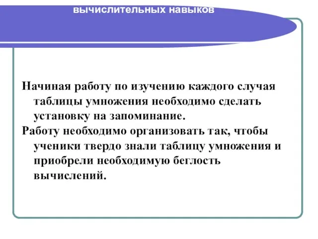 Приемы запоминания табличных случаев умножения как средство формирования вычислительных навыков