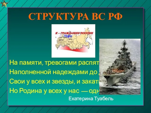 СТРУКТУРА ВС РФ На памяти, тревогами распятой, Наполненной надеждами до дна,