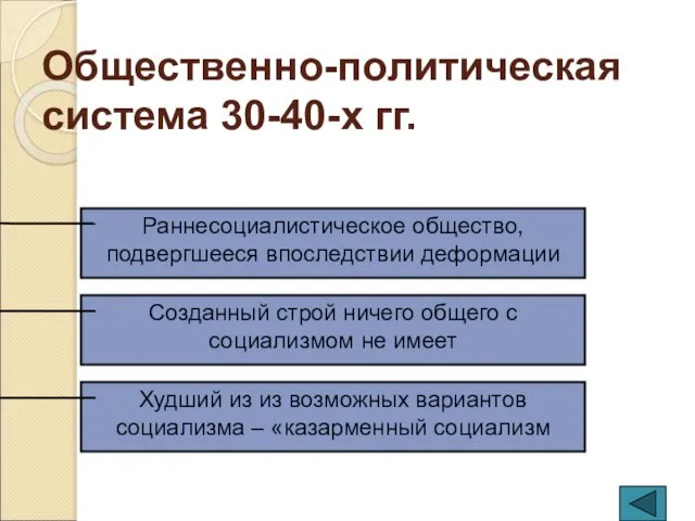 Худший из из возможных вариантов социализма – «казарменный социализм Общественно-политическая система