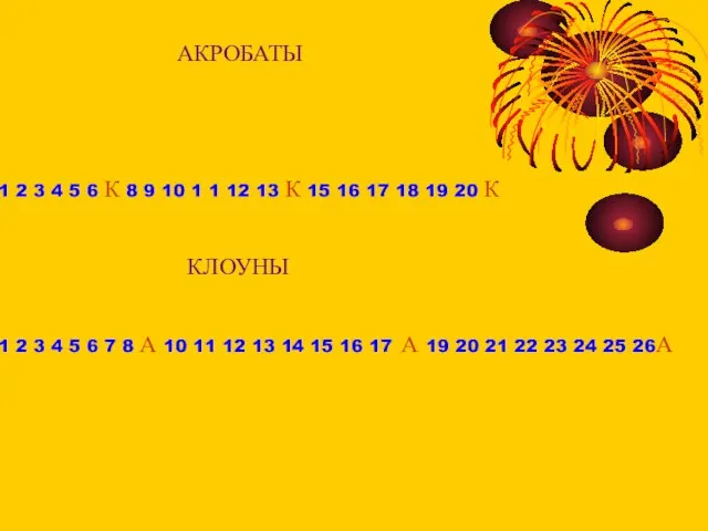 АКРОБАТЫ 1 2 3 4 5 6 К 8 9 10