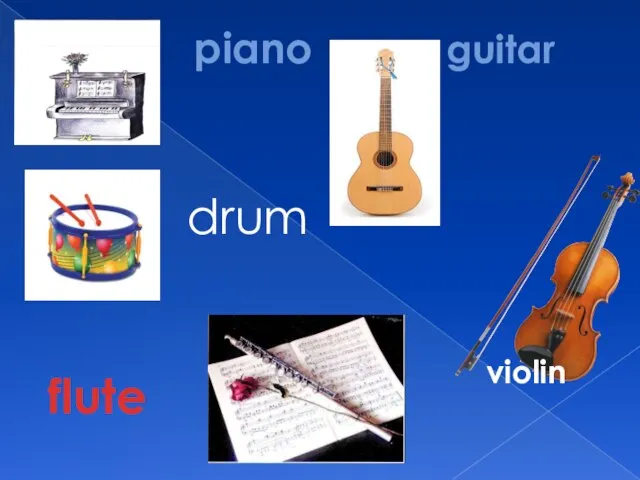 piano guitar violin drum flute