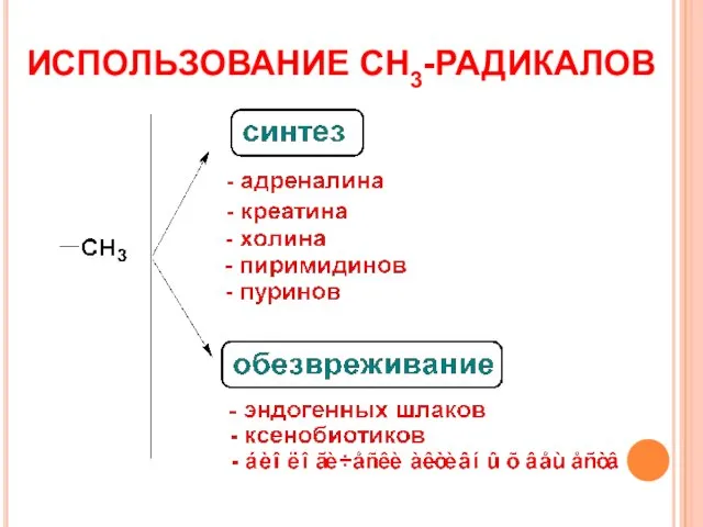 ИСПОЛЬЗОВАНИЕ СН3-РАДИКАЛОВ